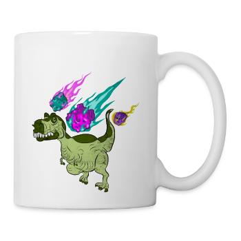 Dinosaur Impact Meteorite Cool Meteor Shower - Coffee/Tea Mug - white - Right