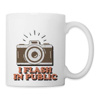 I Flash In Public Funny Photographer - Coffee/Tea Mug - white - Right