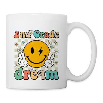 First Day of Second Grade Teacher Girls 2nd Grade - Coffee/Tea Mug - white - Right