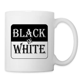 Black in White Bold Typography Design - Coffee/Tea Mug - white - Right