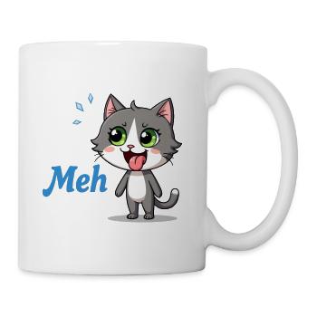 Meh – Funny Cat Meme - Coffee/Tea Mug - white - Right