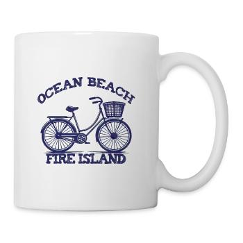 OCEAN BEACH Fire Island bike summer Long Island NY - Coffee/Tea Mug - white - Right