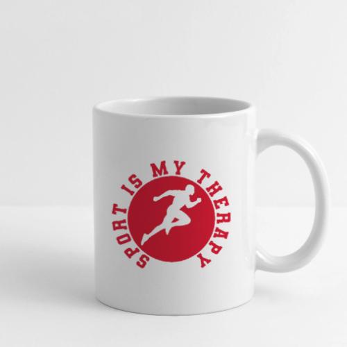 Sport Is My Therapy – Running Motivation Badge - Coffee/Tea Mug