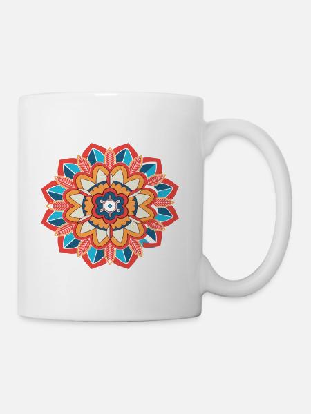 Vibrant Mandala Bloom - Coffee/Tea Mug - white