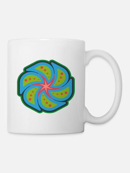 Tropical Swirl Bloom - Coffee/Tea Mug - white