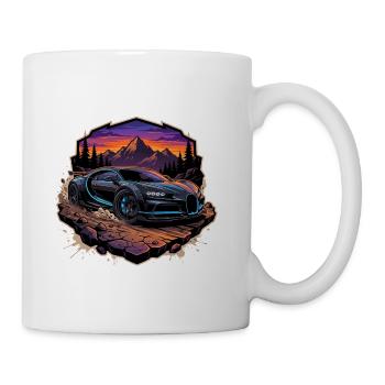 Neon Alpine Hypercar at Sunset - Coffee/Tea Mug - white - Right
