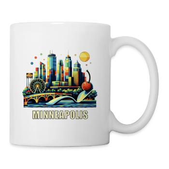 Minneapolis Souvenir Skyline Pop Art - Coffee/Tea Mug - white - Right