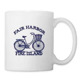 Fair Harbor Fire Island Beach Cruiser Bike LI NY - Coffee/Tea Mug - white - Right