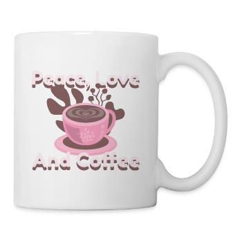 Peace, Love & Coffee Latte Art - Coffee/Tea Mug - white - Right