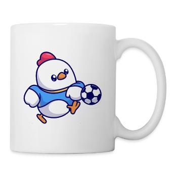 Soccer Chick Mascot Kick - Coffee/Tea Mug - white - Right