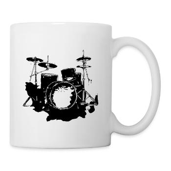 Drum Kit Graphic - Coffee/Tea Mug - white - Right