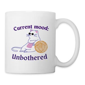 Current Mood Unbothered Cute Cat - Coffee/Tea Mug - white - Right