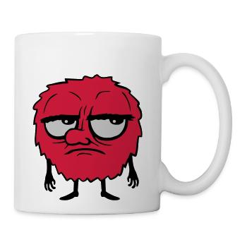 monster eyes roll cartoon - Coffee/Tea Mug - white - Right