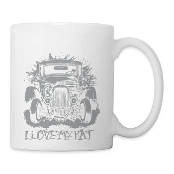 I Love My Rat Ratrod Car Design - Coffee/Tea Mug - white - Right
