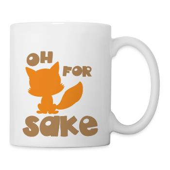 Oh For Fox Sake Fox Silhouette Woodland Animal - Coffee/Tea Mug - white - Right