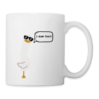 Spy Duck Saw That Funny Meme Jesus Ducky Cute Honk - Coffee/Tea Mug - white - Right