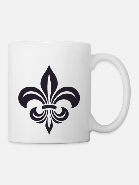 Simple French lily Design - Coffee/Tea Mug - white