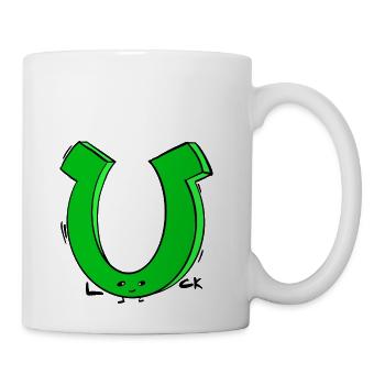 Lucky green horseshoe - Coffee/Tea Mug - white - Right