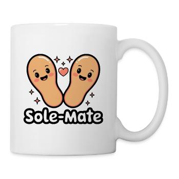 Sole Mate Cartoon Feet - Coffee/Tea Mug - white - Right