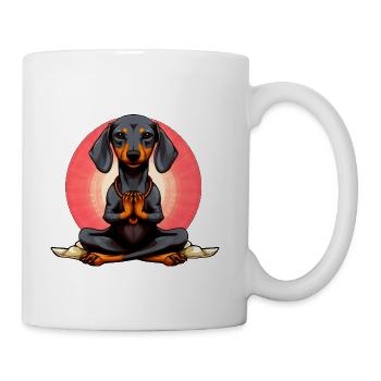 Yogi Dachshund - Coffee/Tea Mug - white - Right