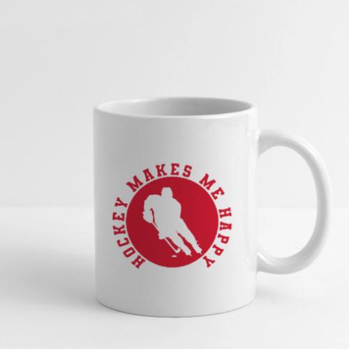Hockey Makes Me Happy – Ice Hockey Fan Emblem - Coffee/Tea Mug