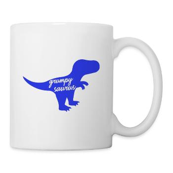 Grumpysaurus Funny Blue T-Rex Dinosaur - Coffee/Tea Mug - white - Right