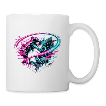 Neon Graffiti Samurai - Coffee/Tea Mug - white - Right