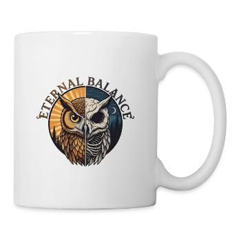 Eternal Balance: The Duality of the Owl - Coffee/Tea Mug - white - Right