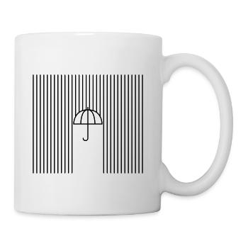 Umbrella in the rain - Coffee/Tea Mug - white - Right