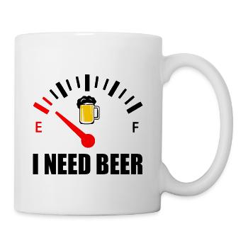 J’ai besoin de bière - Tasse - blanc - Droite