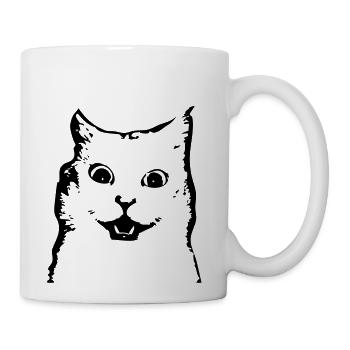 surprised cat - Coffee/Tea Mug - white - Right