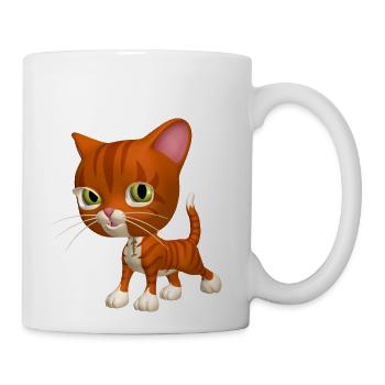 Orange Tabby Cat - Coffee/Tea Mug - white - Right