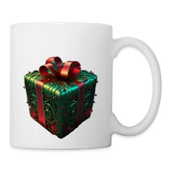 Christmas Green Present - Coffee/Tea Mug - white - Right