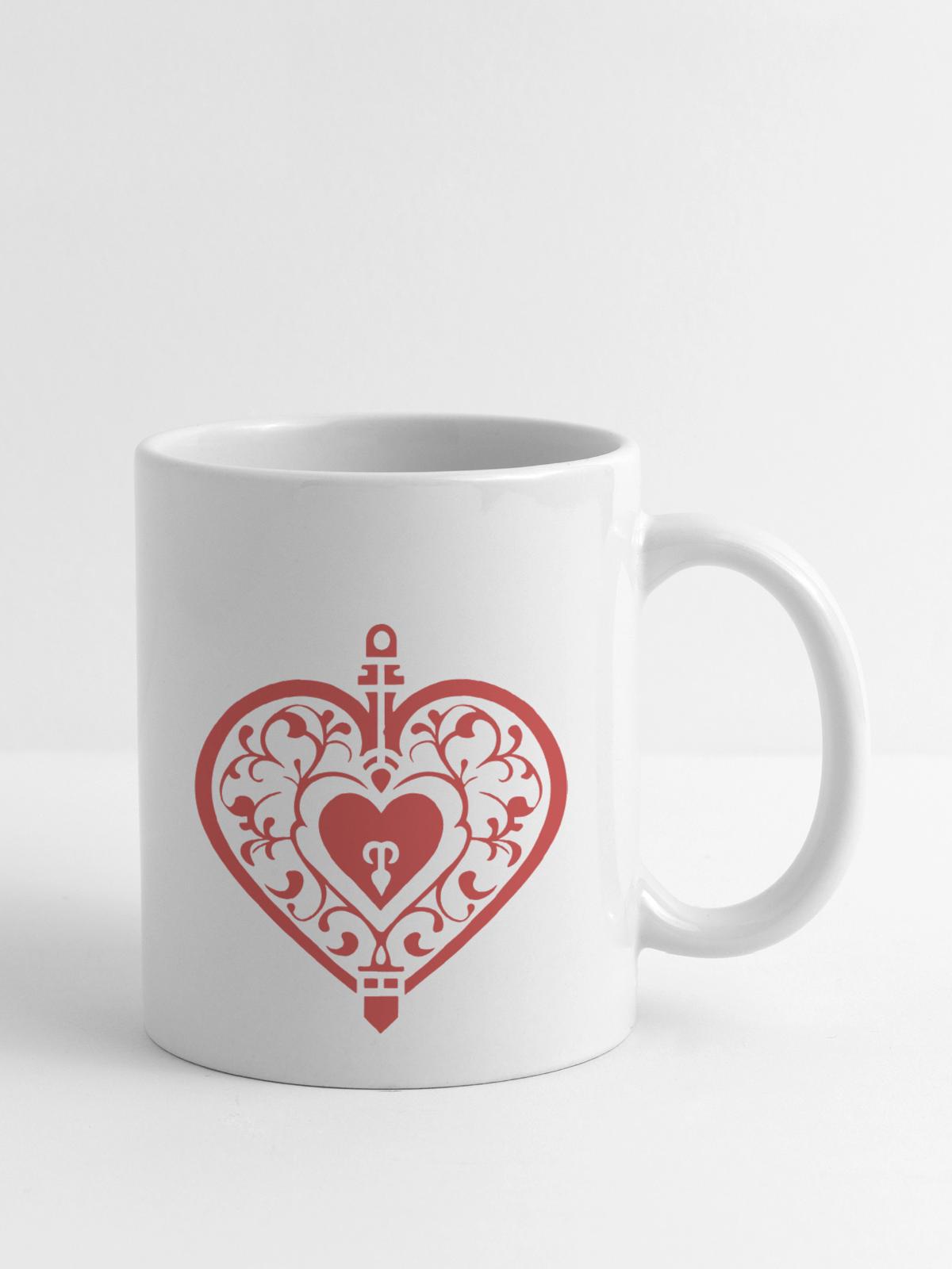 heart ornament - Coffee/Tea Mug - white - Right