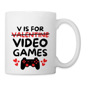 V is for Video games - Coffee/Tea Mug - white - Right