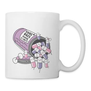 chill pills cute pills cartoon - Coffee/Tea Mug - white - Right