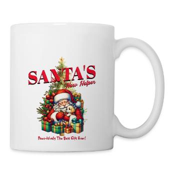 Santa's New Helper - Cute Puppy Gift - Coffee/Tea Mug - white - Right