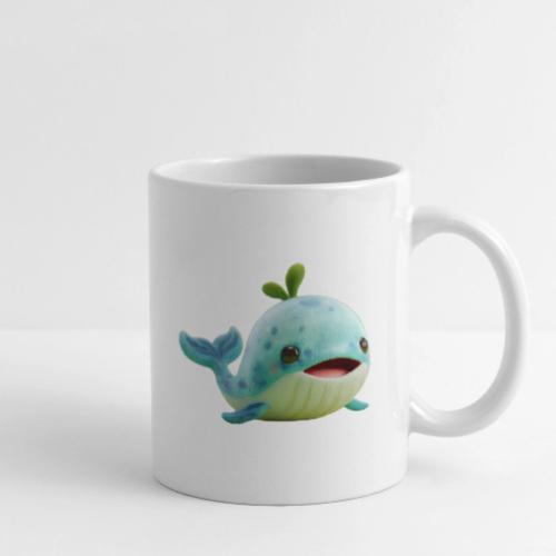 Playful Green-Blue Baby Whale - Coffee/Tea Mug