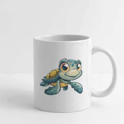 Playful Cartoon Baby Sea Turtle with a Smile - Coffee/Tea Mug