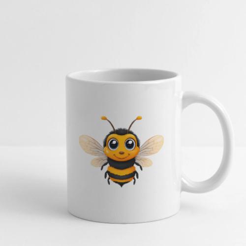 Happy Cartoon Baby Bee with Open Wings - Coffee/Tea Mug