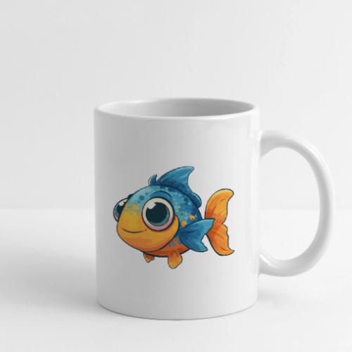 Colorful Cartoon Baby Fish in Blue and Orange - Coffee/Tea Mug