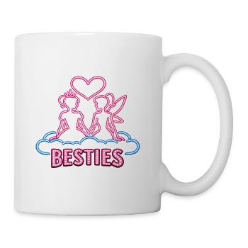 Besties Neon Heart Bond - Coffee/Tea Mug - white - Right