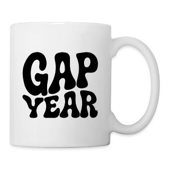 Gap Year Retro Seventies Wavy Font Design - Coffee/Tea Mug - white - Right