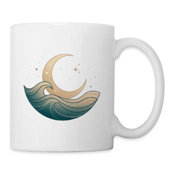 Moonlit Crescent Ocean Waves - Coffee/Tea Mug - white - Right