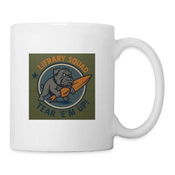 Lifrary Squad Tear 'Em Up Vintage Bulldog Mascot - Coffee/Tea Mug - white - Right