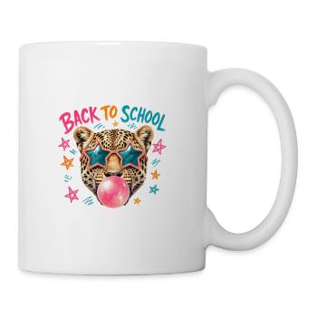 Back to School Leopard Star Shades - Coffee/Tea Mug - white - Right
