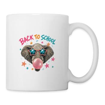 Back to School Elephant Star Glasses - Coffee/Tea Mug - white - Right