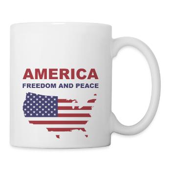 wake up america freedom peace - Coffee/Tea Mug - white - Right