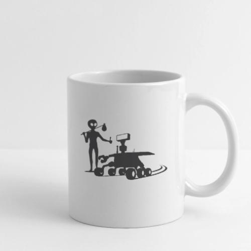 Alien Hitching a Ride on Mars Rover (Light) - Coffee/Tea Mug