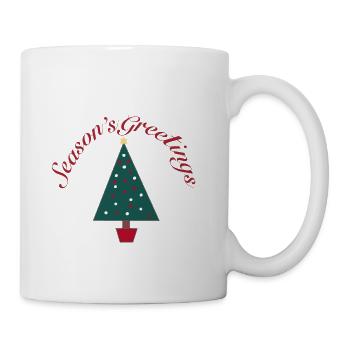 Seasons greetings Christmas tree - Coffee/Tea Mug - white - Right